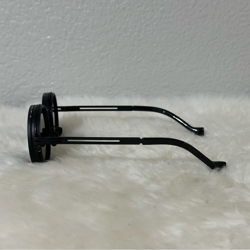Adjustable Tint Polarized Round Sunglasses, Color All Black